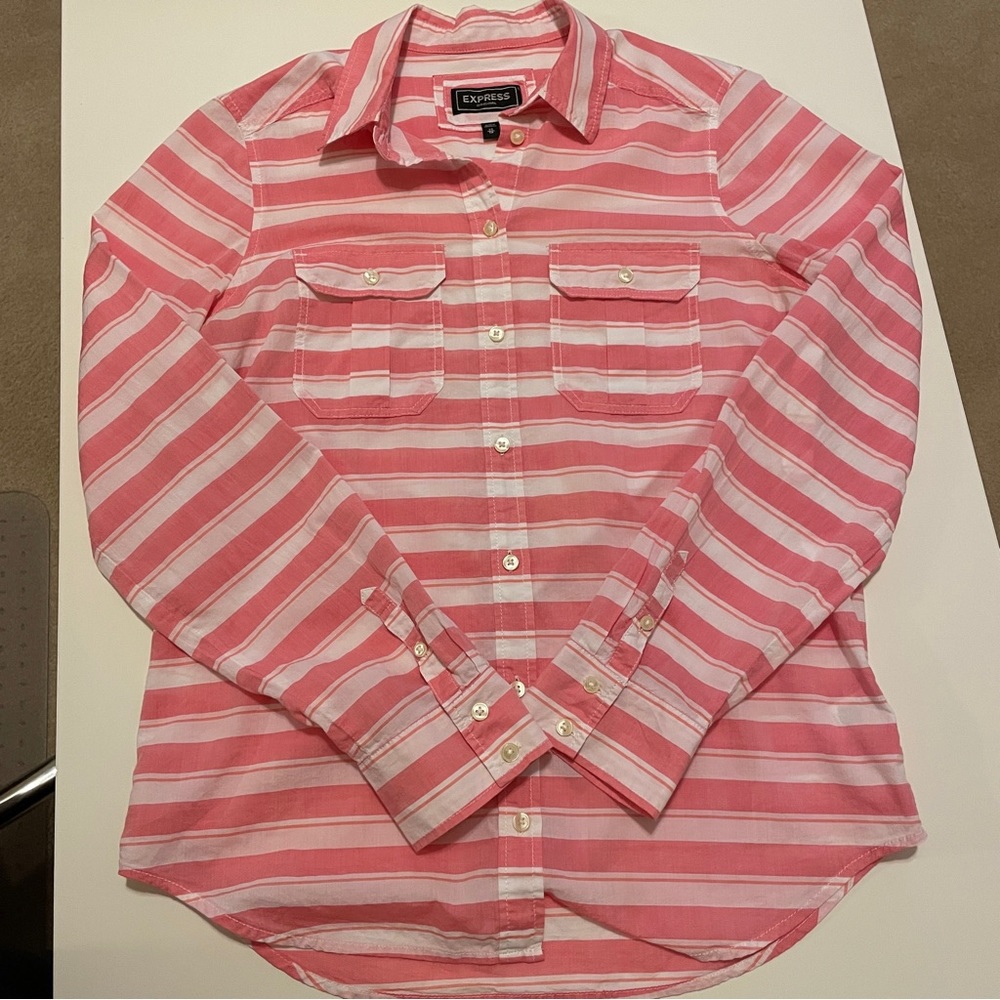 Express long sleeve striped button up size XS